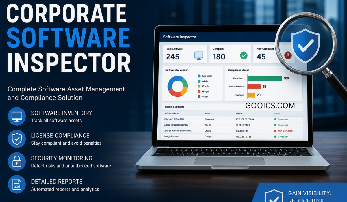 Corporate Software Inspector Dashboard Viewport Monitor Software Assets, License Compliance, Security Risks & IT Infrastructure in Real Time