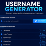 Username Generator tool for creating unique and creative usernames online